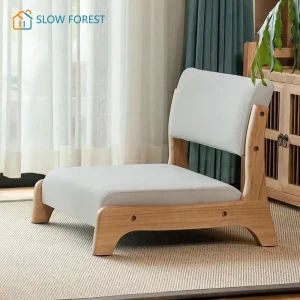 Bed Chair Japanese Tatami Chairs Solid Wood Bay Window Bedroom Chair Backrest Stool Legless Floor Tea Chair 좌식의자 등받이좌식의자 1