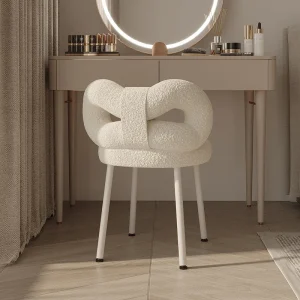 Modern Simple Dresser Chair Household Makeup Stools Girl Bedroom Cream Style  Backrest Stool Home Comfortable Chair New Arrival 2