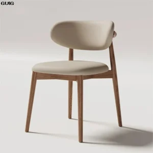 GUIG Cream Style Solid Wood Dining Chair Hotel Designer Chair Home Casual Dining Chair Modern Simple Stool Hot New 2