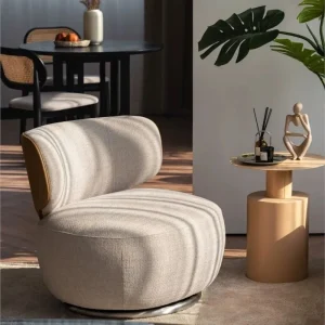 Advanced Single Swivel Chair Lazy Leisure Chair New Sofa Living Room Balcony Bedroom Single Seat Personality Fabric Chair 1