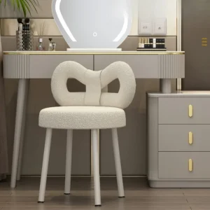 Modern Simple Dresser Chair Household Makeup Stools Girl Bedroom Cream Style  Backrest Stool Home Comfortable Chair New Arrival 1