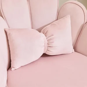 Petal Makeup Vanity Chair with Back,Flower Cute Girls Desk Chair Comfy No Wheels,Modern Dining Chair,Velvet,Pink 2