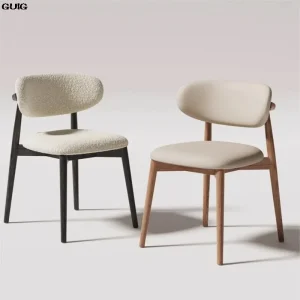 GUIG Cream Style Solid Wood Dining Chair Hotel Designer Chair Home Casual Dining Chair Modern Simple Stool Hot New 1