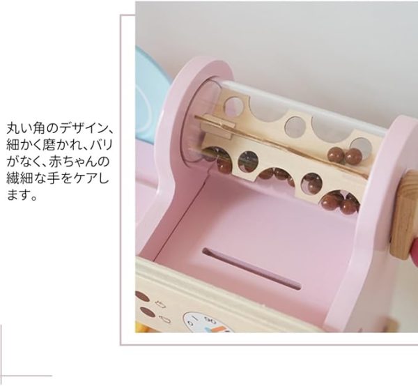 [2023.12.10][OTOYE]おままごとセット アイスクリーム屋さん 木製 コーヒーマシン 2in1 ごっこ遊び 台所 知育玩具 子供用おままごとセット 組立式 親子遊び 誕生日プレゼント 入園お祝い (ピンク) [並行輸入品] - Image 7